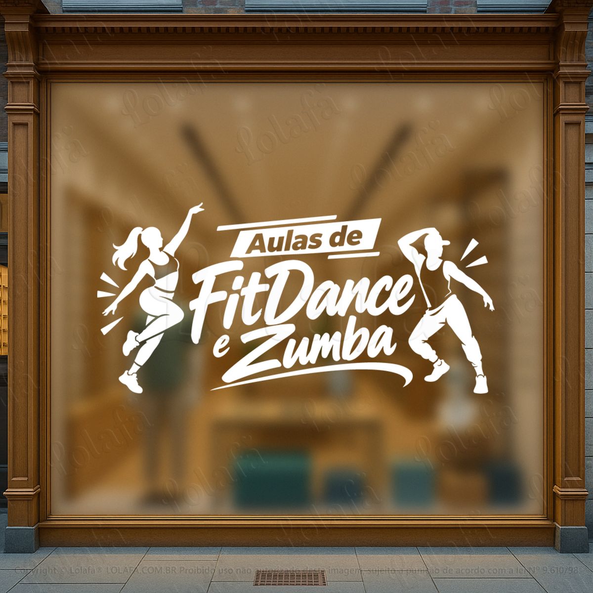 aulas de fitdance e zumba adesivos para vitrine academia mod:1223