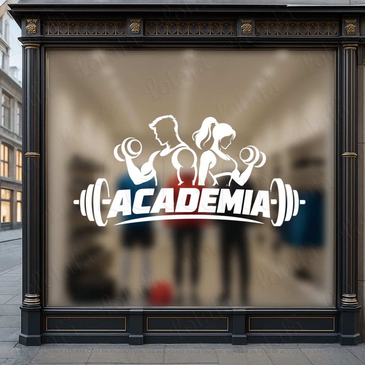 frase academia fachada adesivos para vitrine academia mod:1230