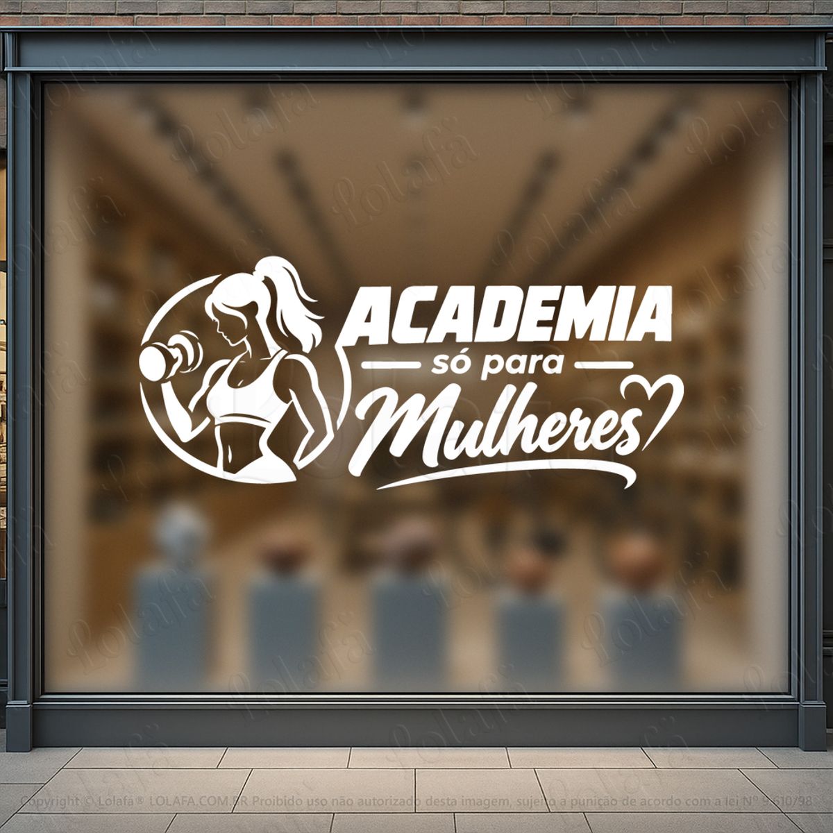 academia feminina só para mulheres adesivos para vitrine academia mod:1232