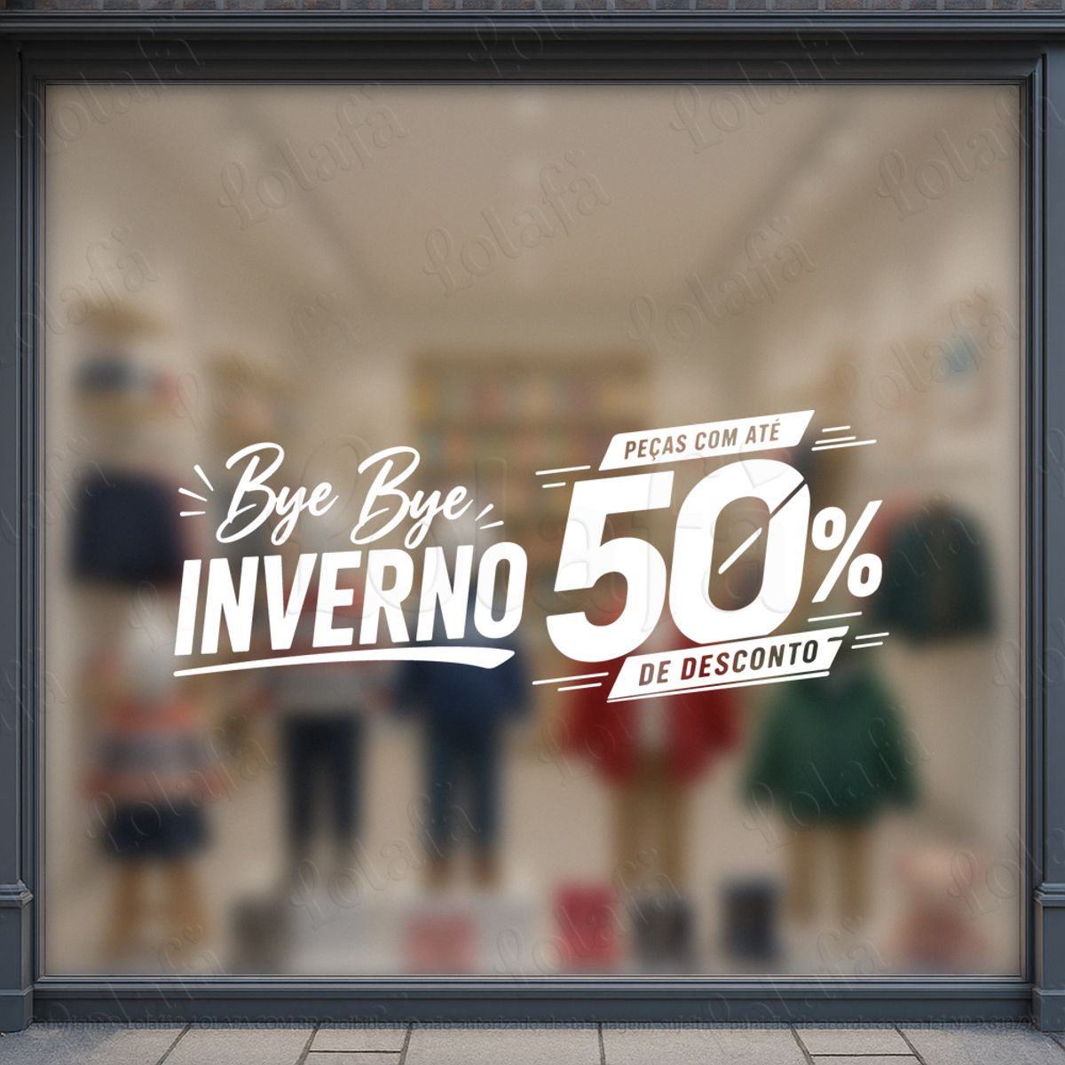bye bye inverno desconto adesivos para vitrine mod:1235