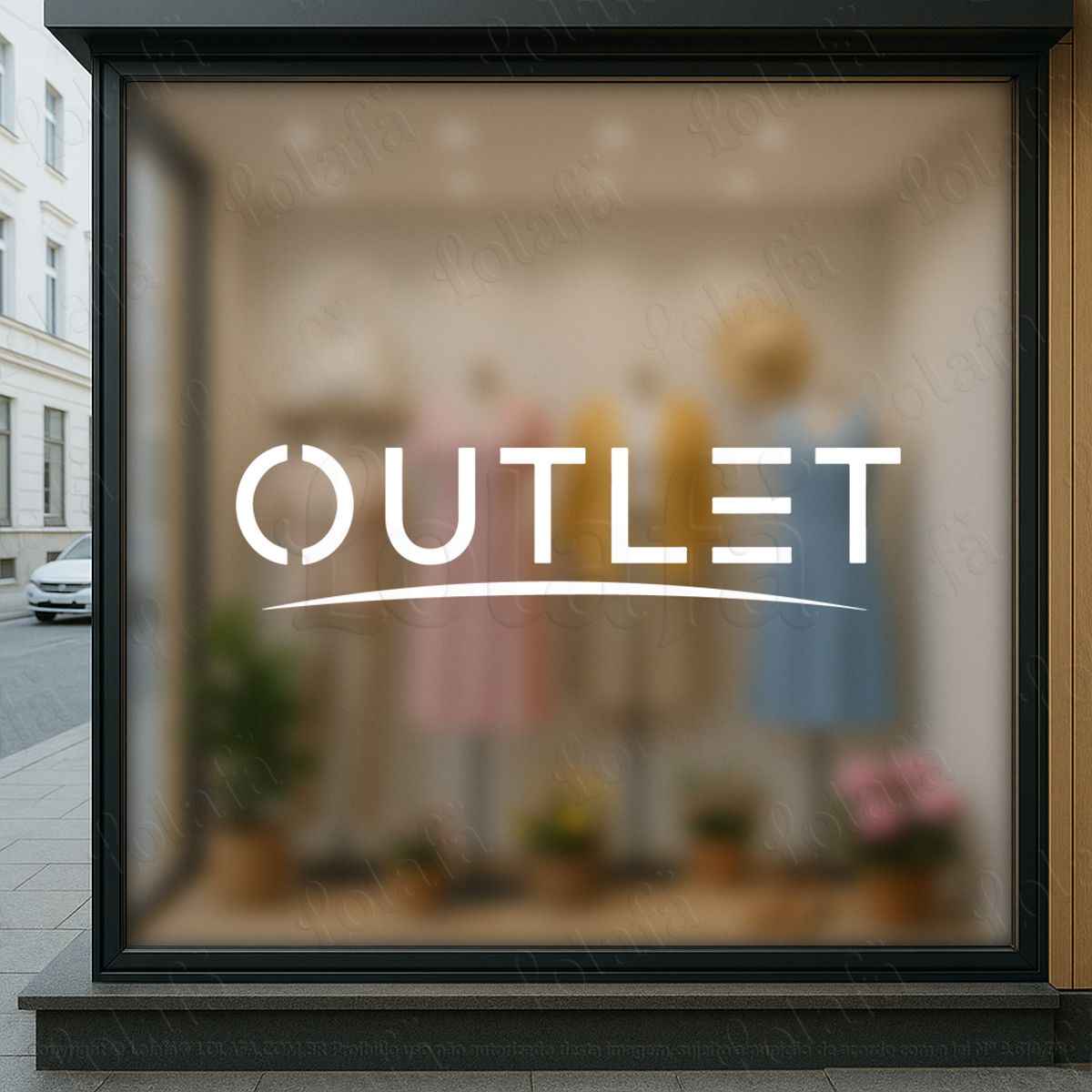 frase outlet fachada de loja adesivos para vitrine mod:1236