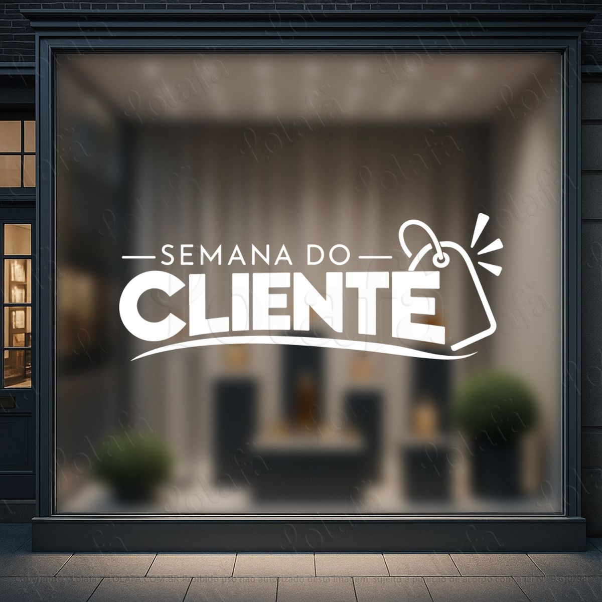 frase semana do cliente adesivos para vitrine mod:1239