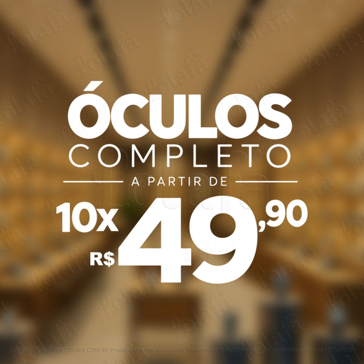 frase Óculos completo adesivos para vitrine Ótica mod:1248