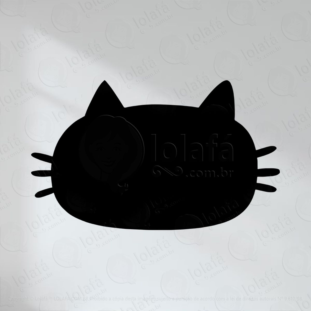gato adesivo lousa quadro negro de parede para escrever com giz mod:52