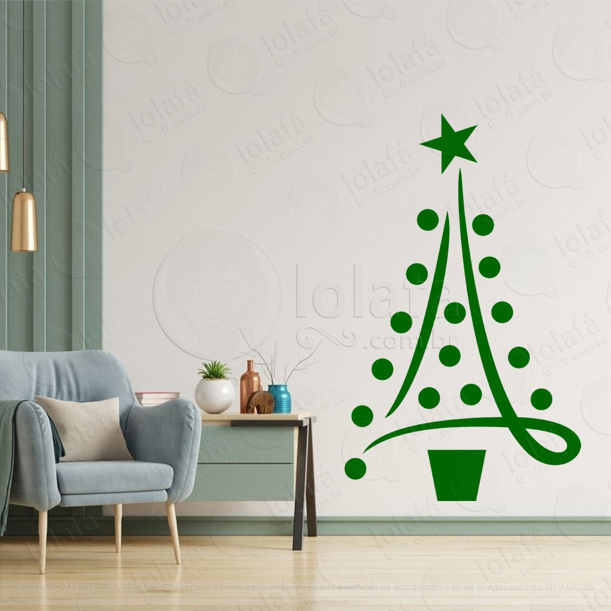 Árvore de natal com bolinhas adesivos de natal mod:11