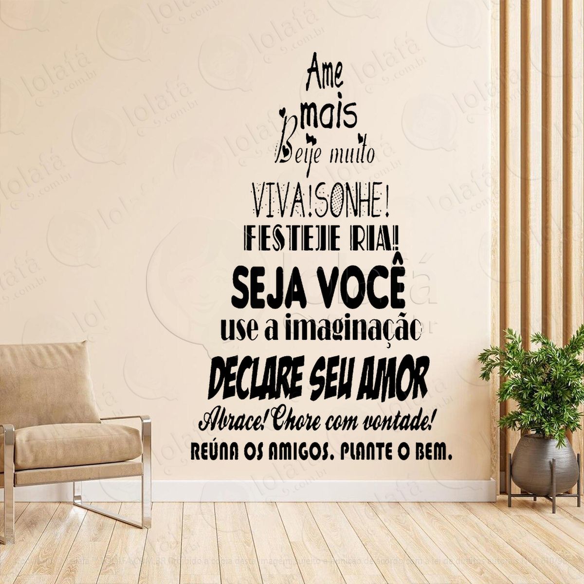 Árvore de natal frase ame mais adesivos de natal mod:27