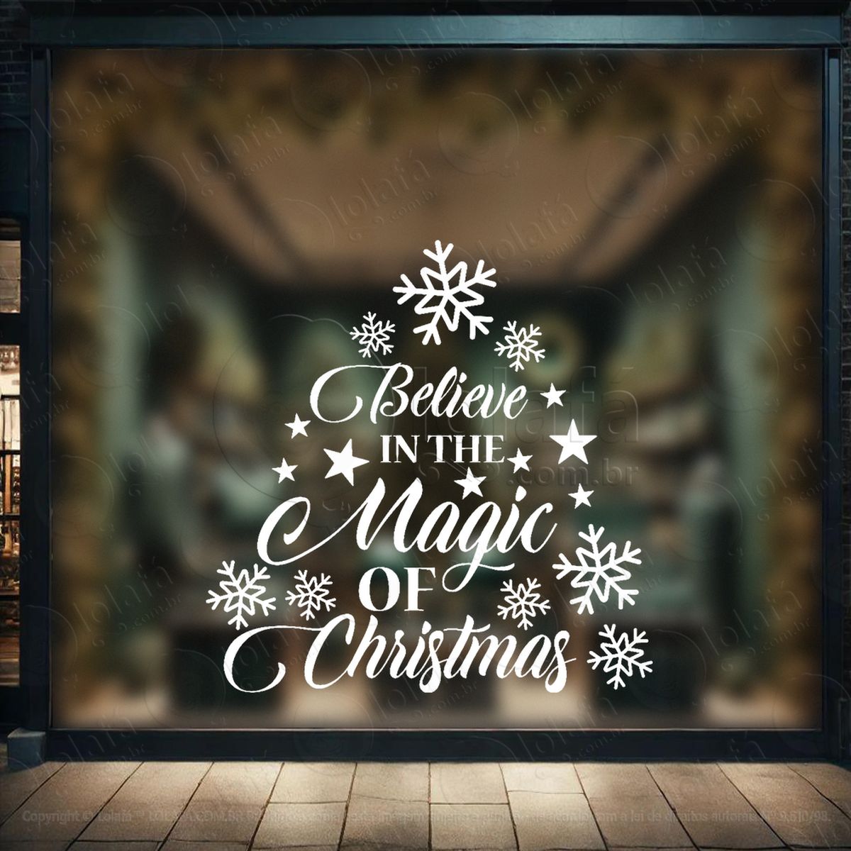 Árvore de natal frase believe adesivos de natal mod:28