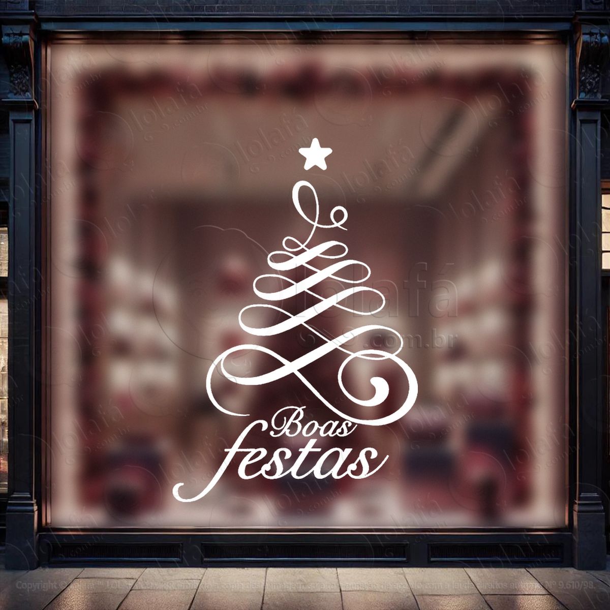 Árvore de natal frase boas festas adesivos de natal mod:29