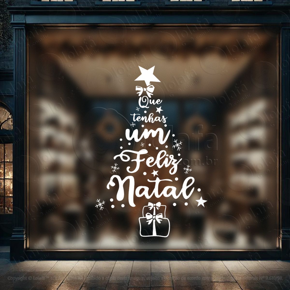 Árvore de natal frase feliz natal adesivos de natal mod:30