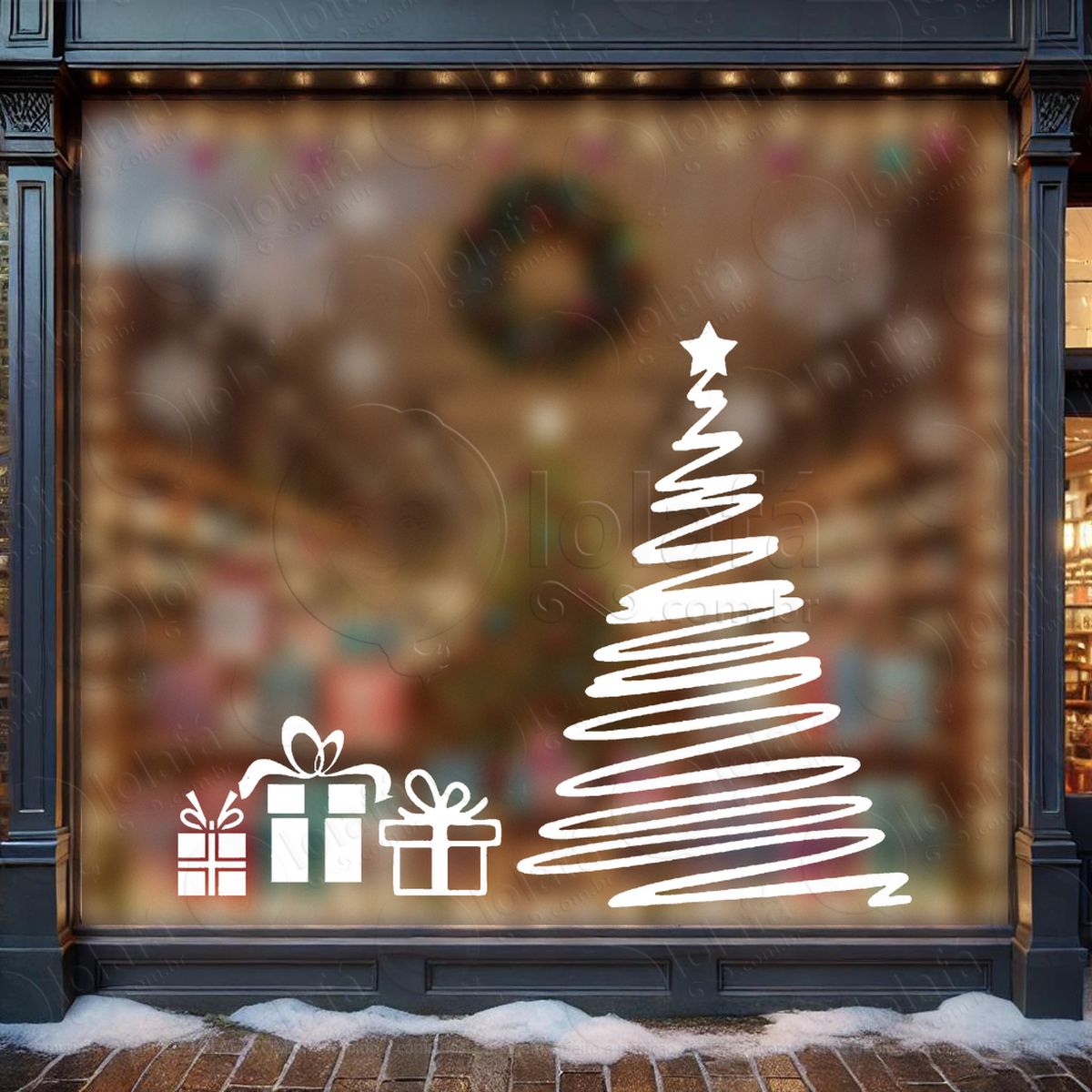 Árvore de natal com presentes adesivos de natal mod:48