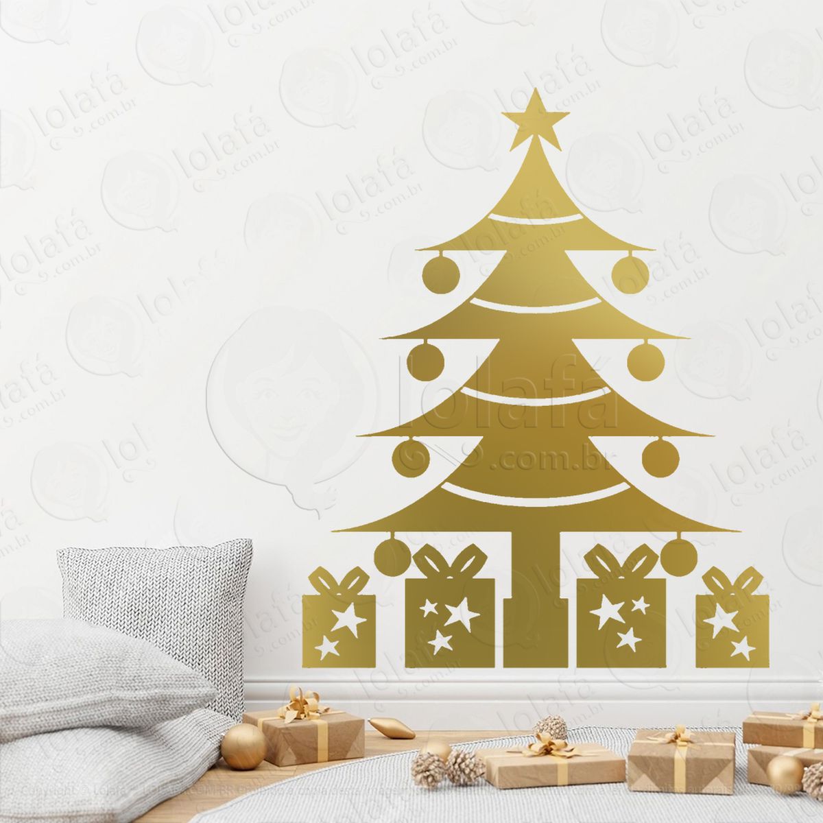 Árvore de natal pinheiro e presente adesivos de natal mod:51