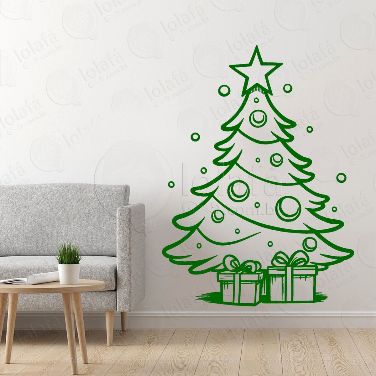 Árvore de natal pinheiro e presente adesivos de natal mod:52