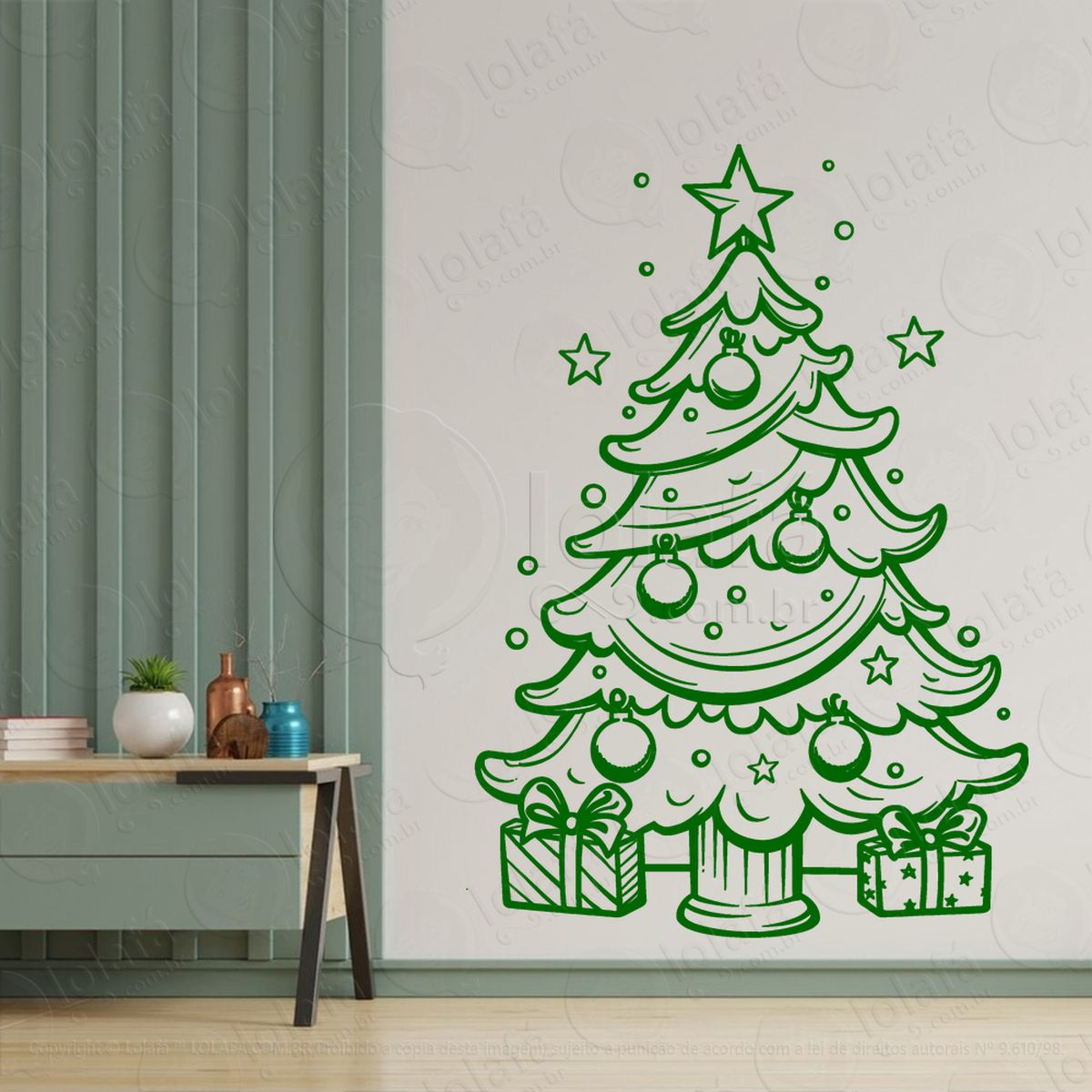 Árvore de natal pinheiro e presente adesivos de natal mod:54