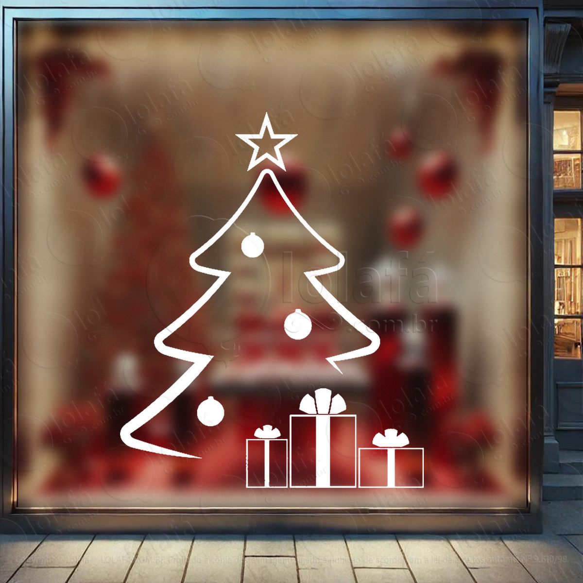 Árvore de natal pinheiro e presente adesivos de natal mod:55