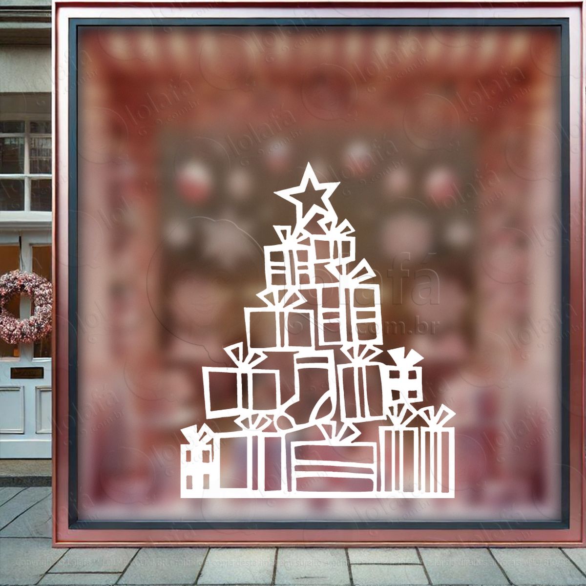 Árvore de natal com presentes adesivos de natal mod:56