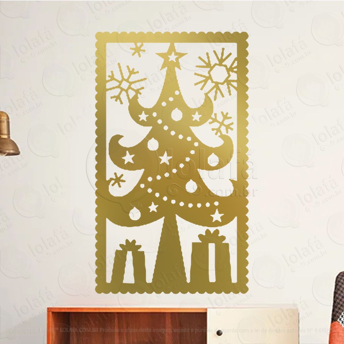 Árvore de natal pinheiro na janela adesivos de natal mod:59