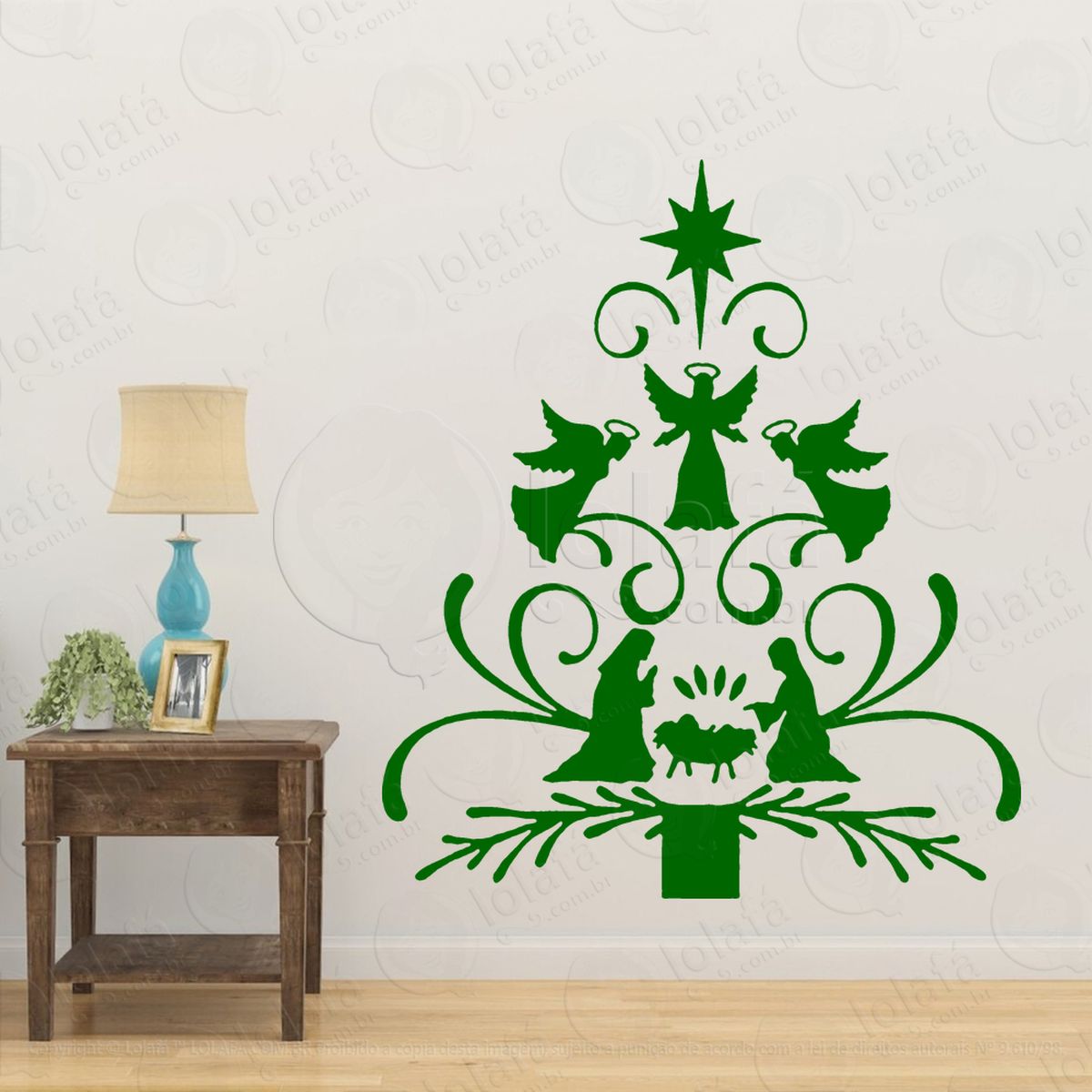 Árvore de natal com presépio adesivos de natal mod:60