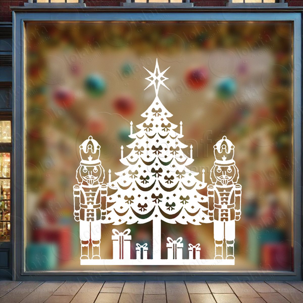 Árvore de natal e quebra-nozes adesivos de natal mod:61