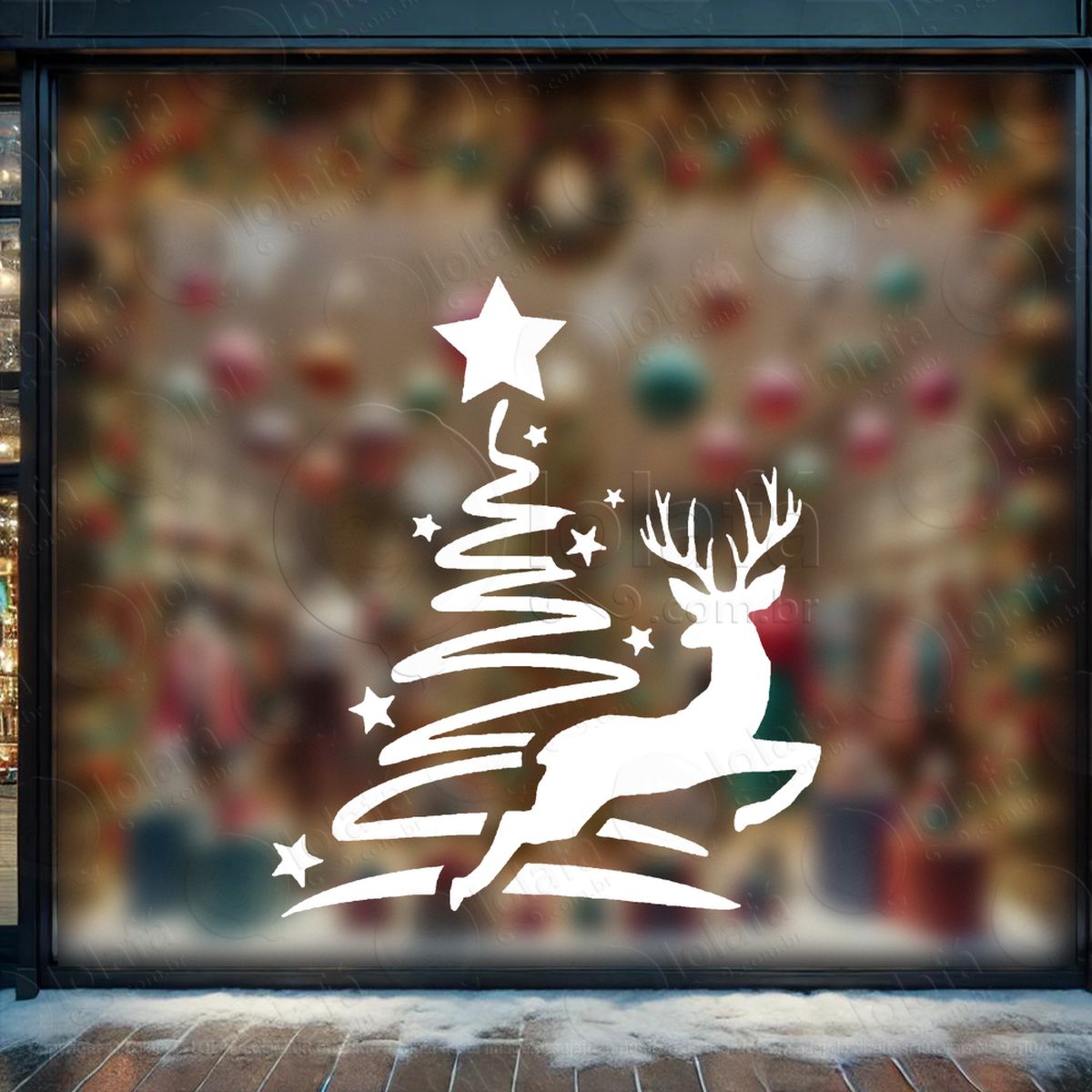 Árvore de natal pinheiro com rena adesivos de natal mod:62