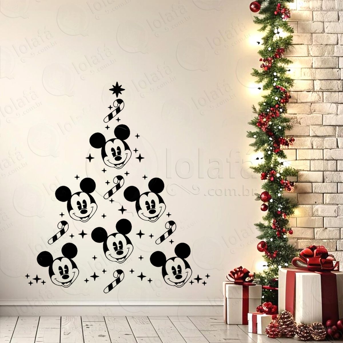 Árvore de natal do mickey adesivos de natal mod:63