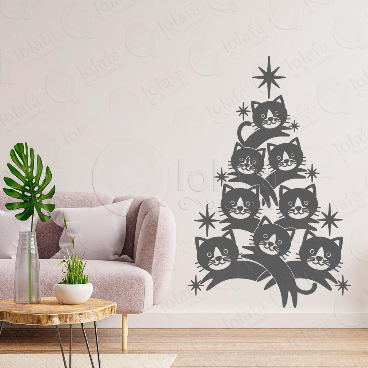 Árvore de natal de gatos pet adesivos de natal mod:65
