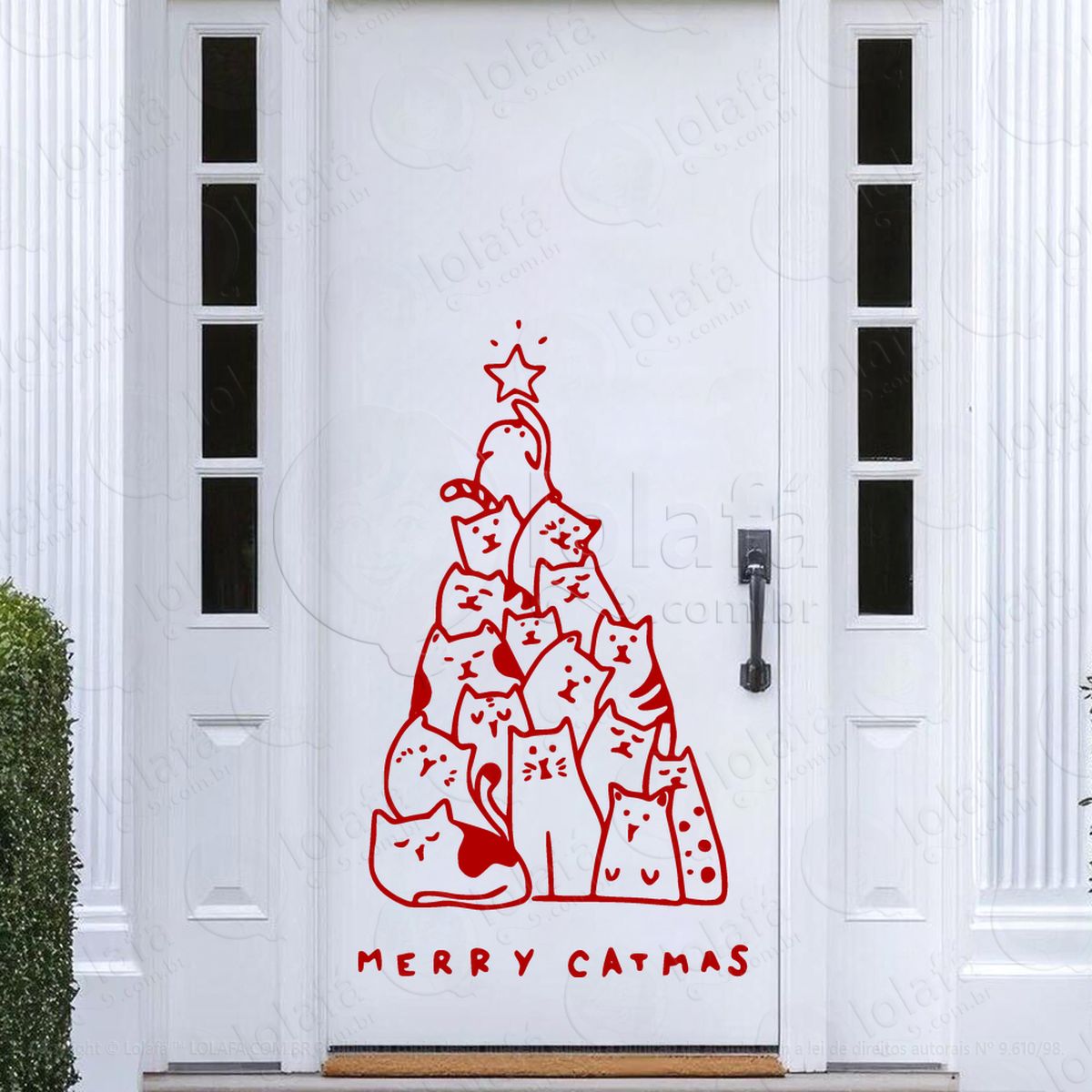 Árvore de natal e gatos pet adesivos de natal mod:69