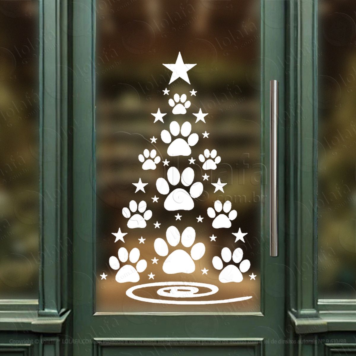 Árvore de natal de patas pet adesivos de natal mod:70