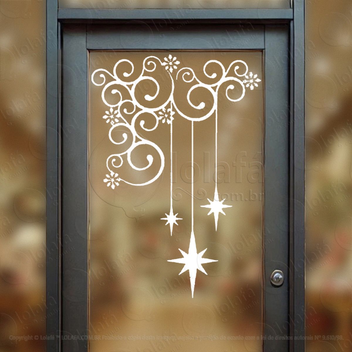 arabesco de natal com estrelas adesivos de natal mod:73