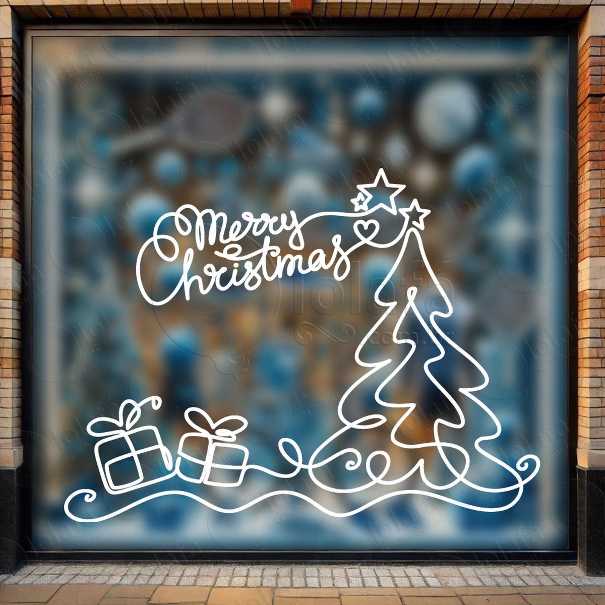 Árvore de natal merry christmas adesivos de natal mod:79