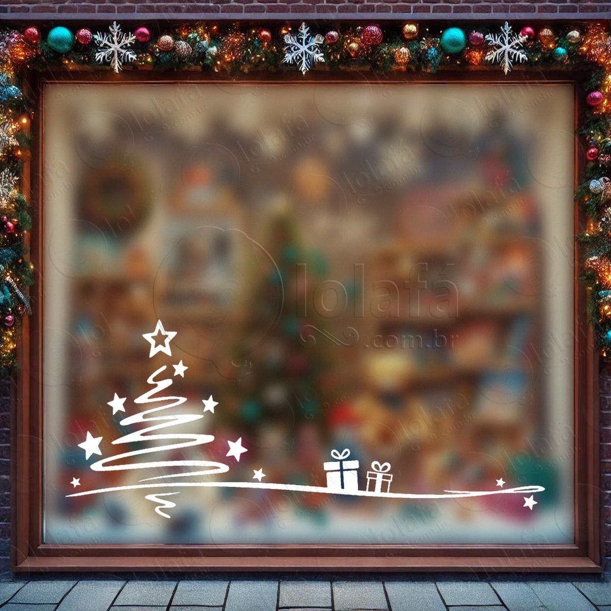 Árvore de natal com presentes adesivos de natal mod:80