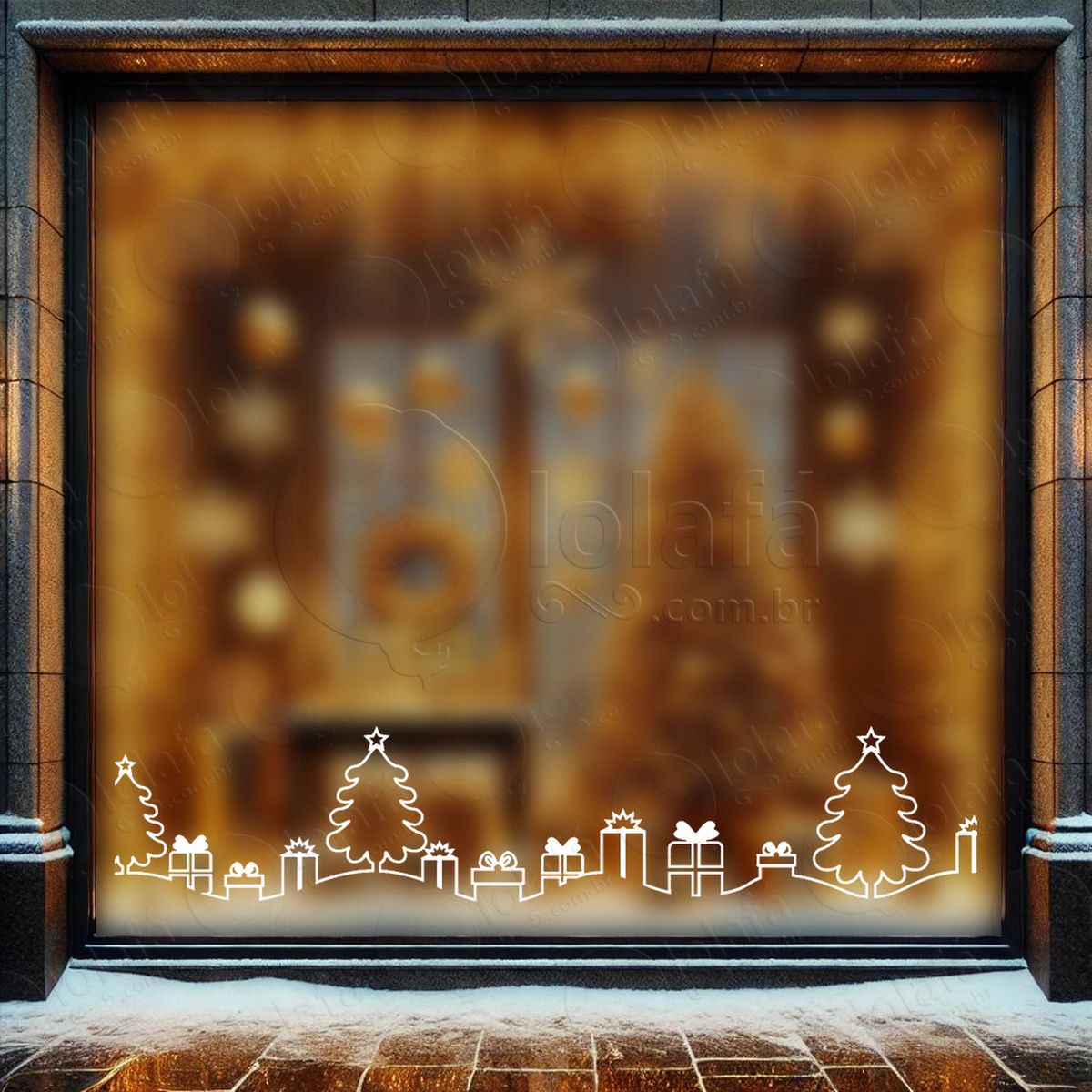 Árvores de natal com presentes adesivos de natal mod:85