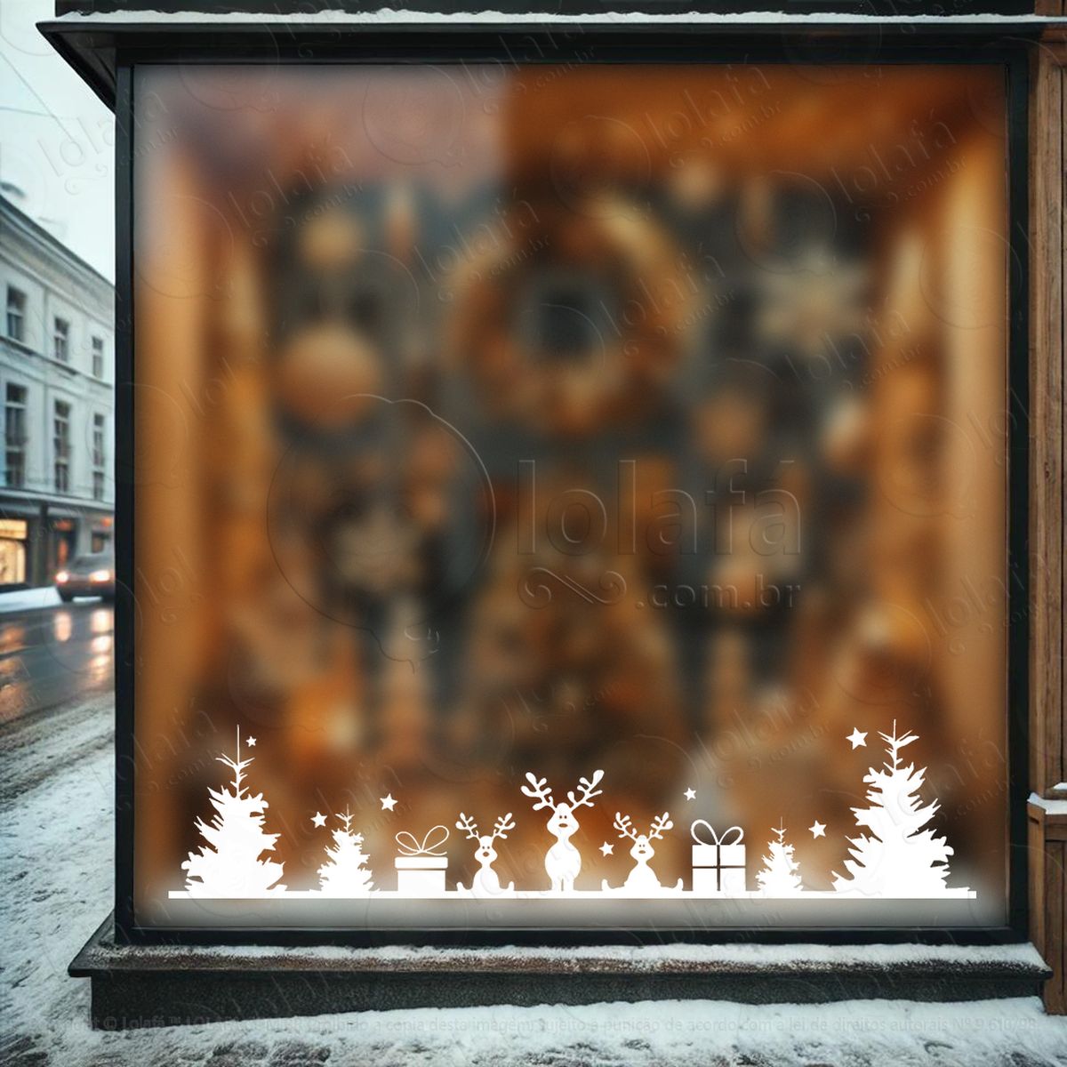 Árvores de natal renas e presentes adesivos de natal mod:89