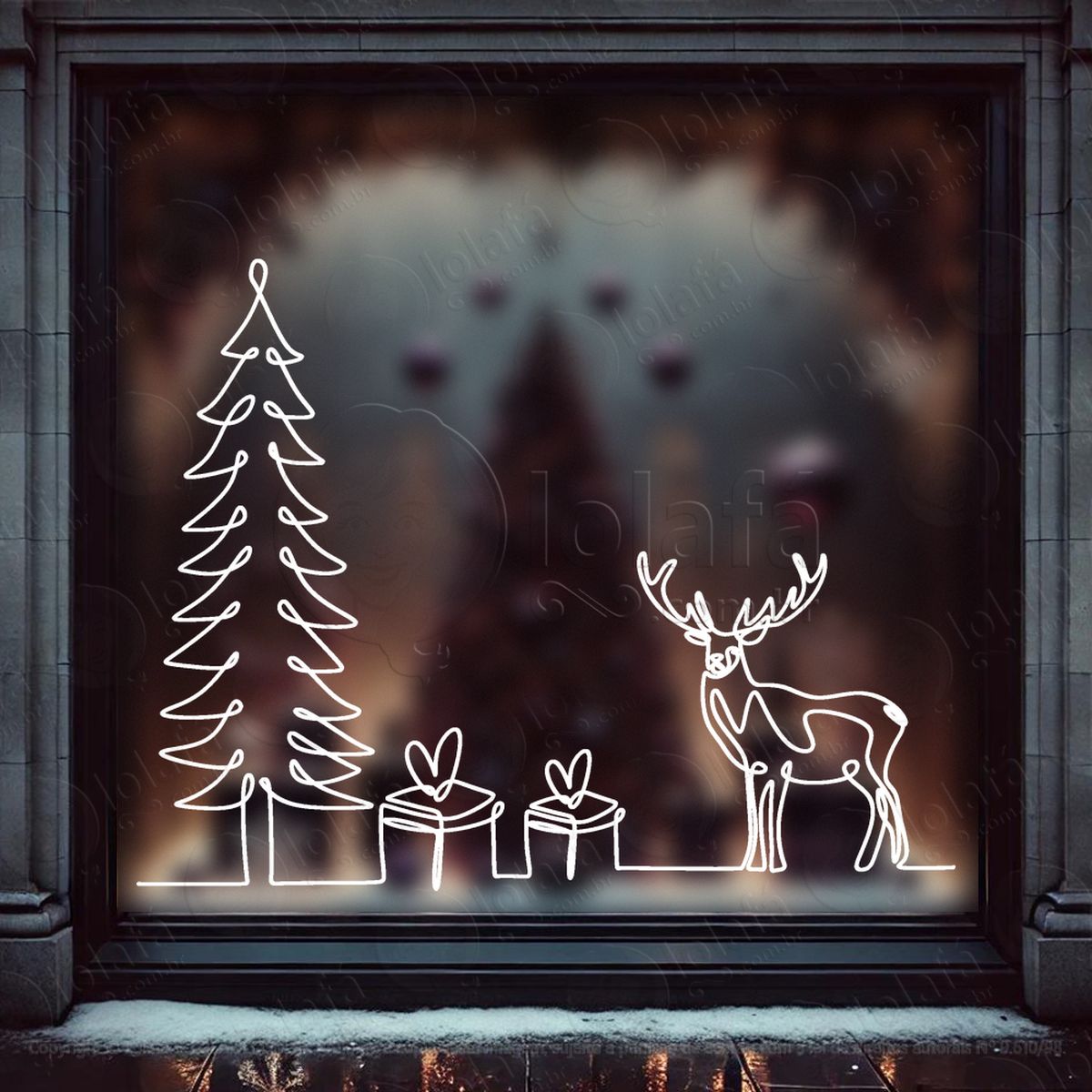 Árvore de natal presentes e rena adesivos de natal mod:90