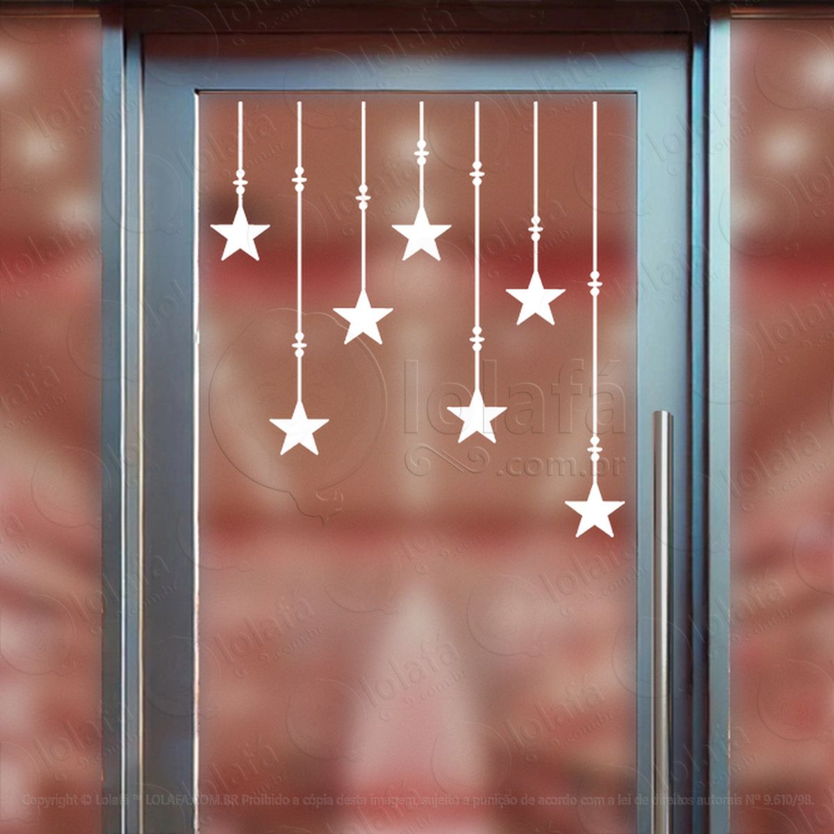 cortina de natal com estrelas adesivos de natal mod:147