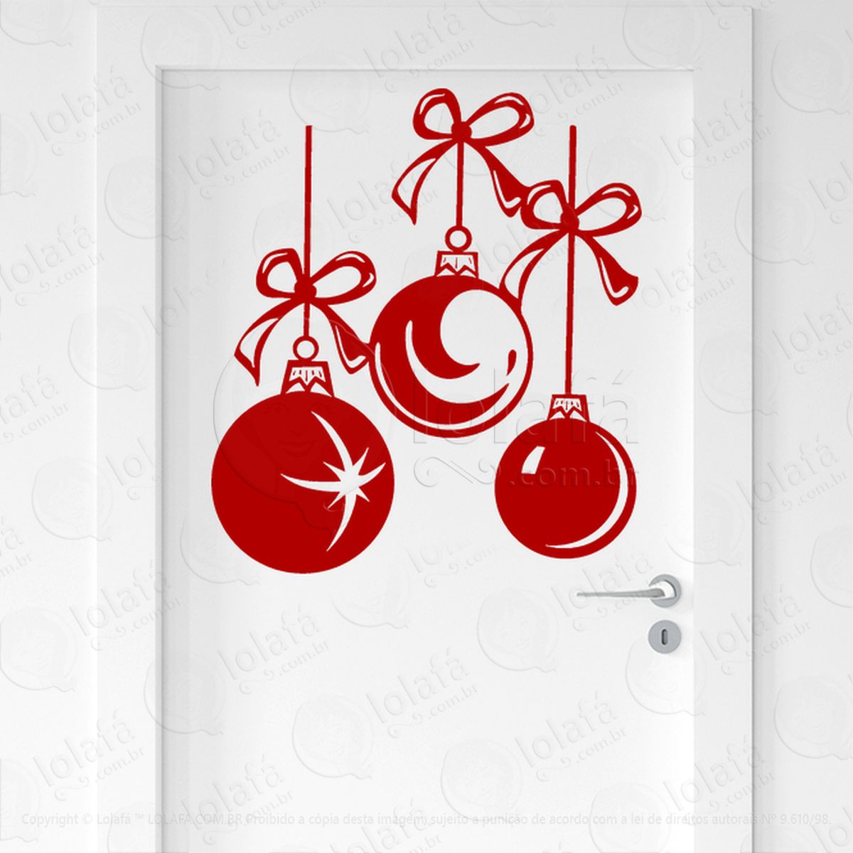 cortina de natal com bolas adesivos de natal mod:148