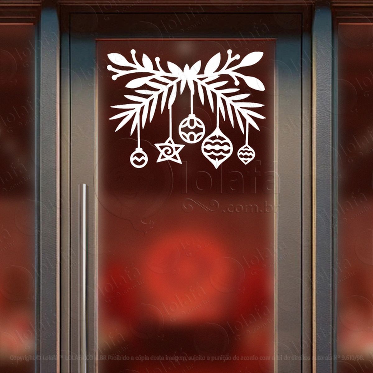 cortina de natal galho enfeites adesivos de natal mod:160