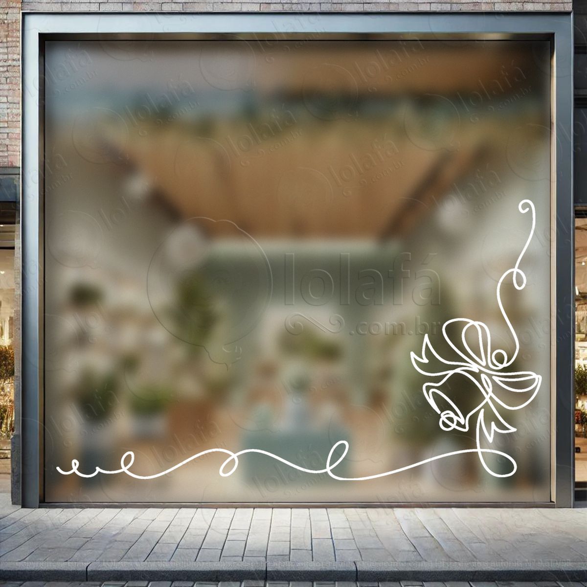 cortina de natal com sino adesivos de natal mod:188