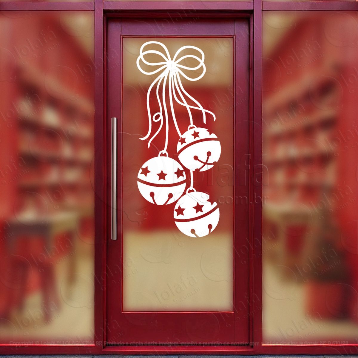 sino de natal com laço adesivos de natal mod:205