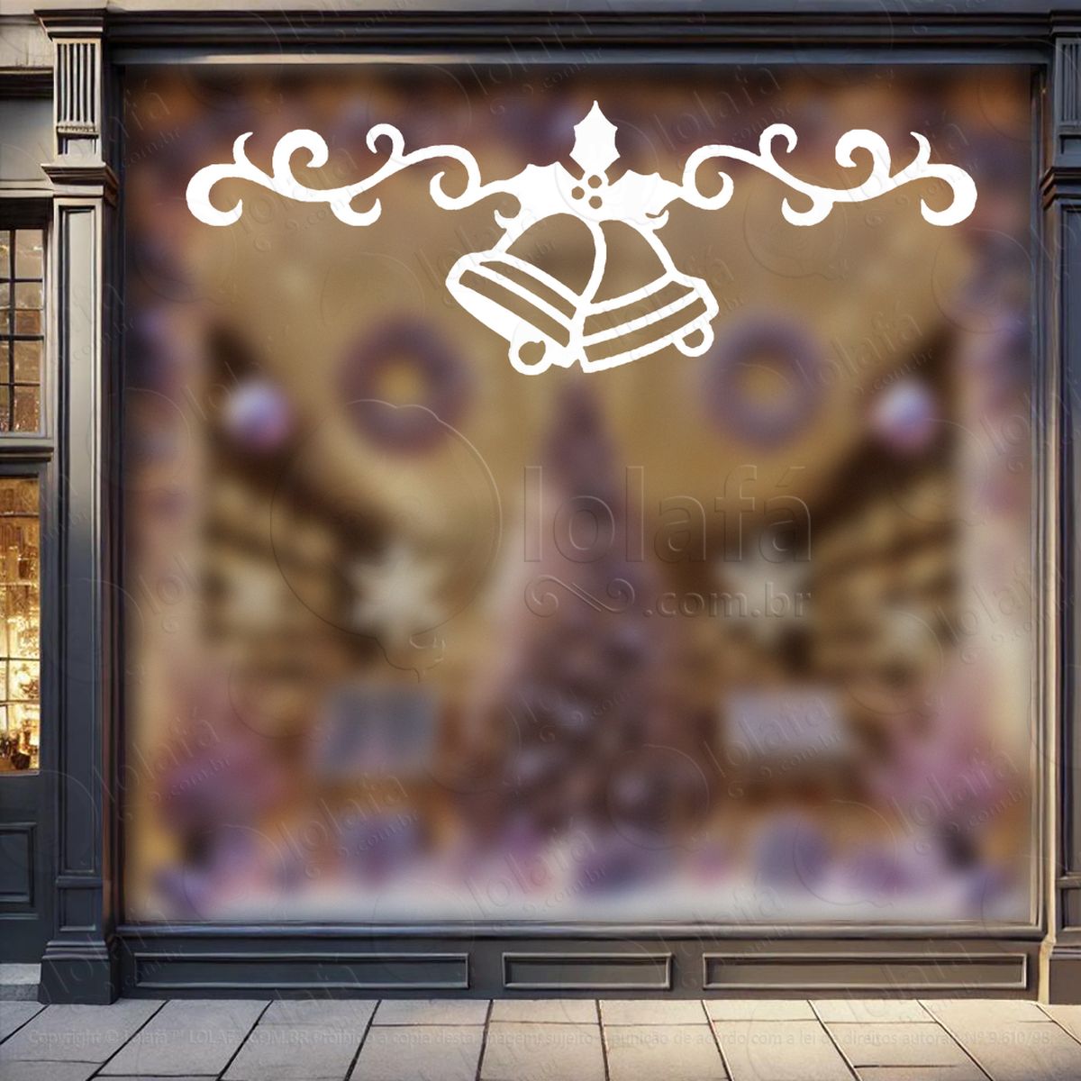 arabesco com sino de natal adesivos de natal mod:207