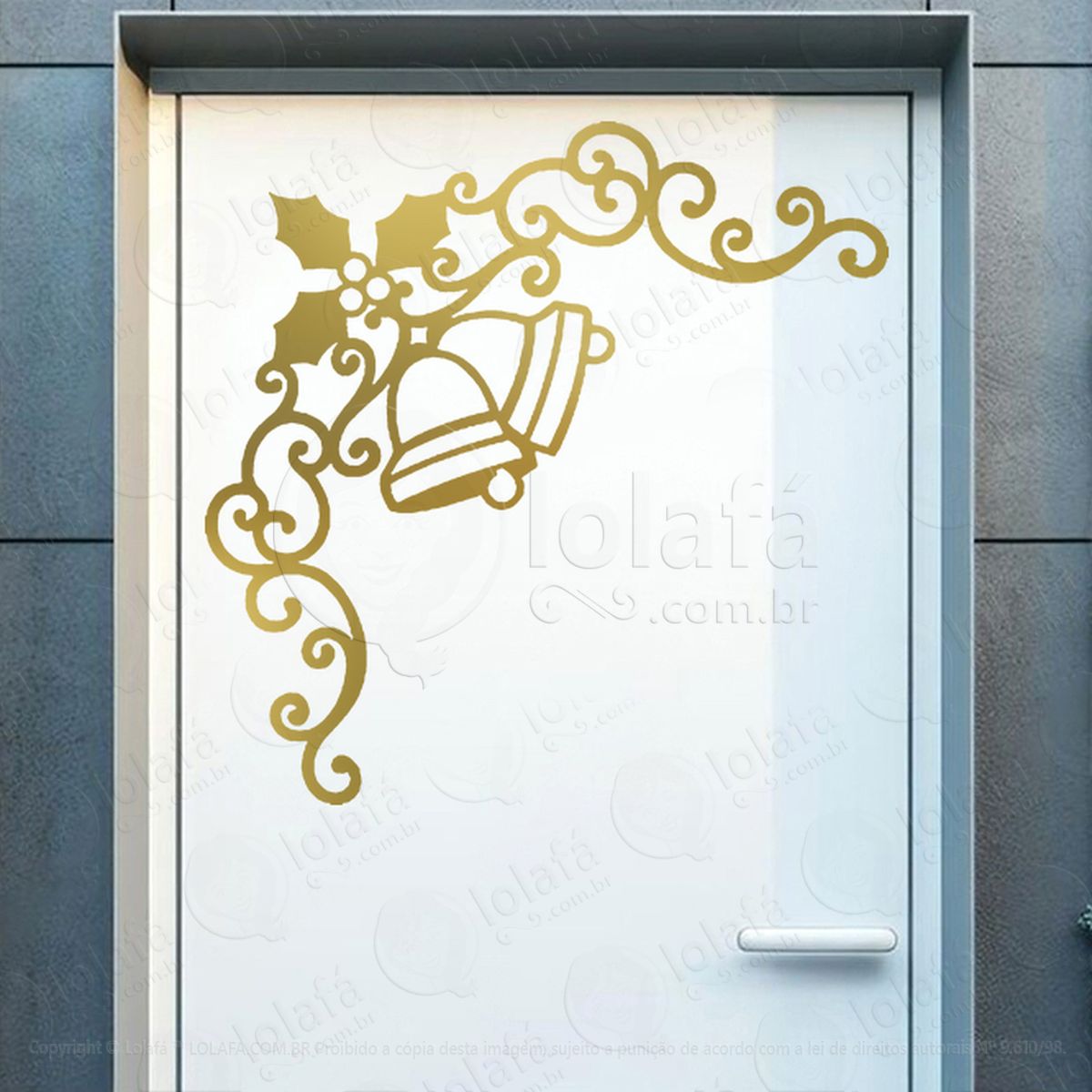 arabesco com sino de natal adesivos de natal mod:208