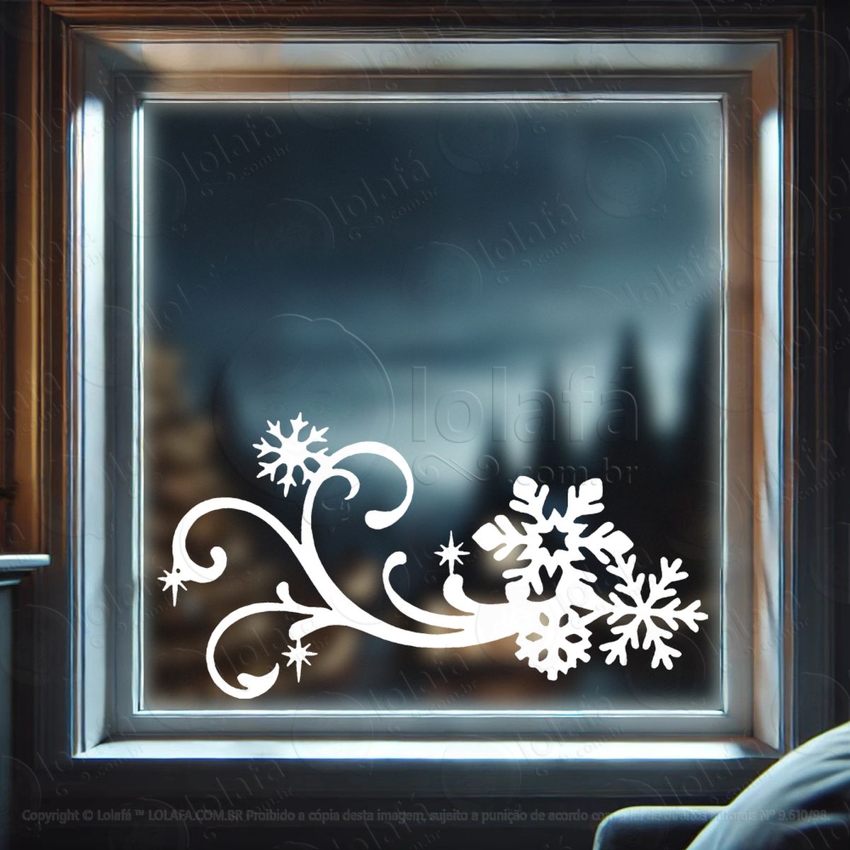 arabesco com flocos de neve adesivos de natal mod:211