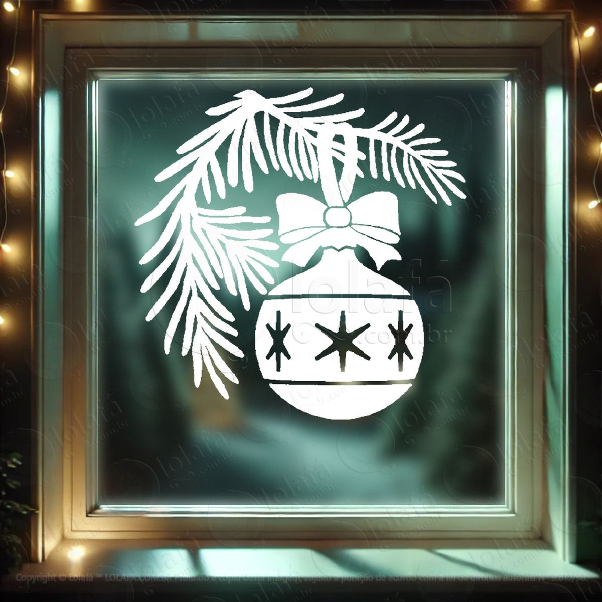 arabesco de natal galho e bola adesivos de natal mod:214