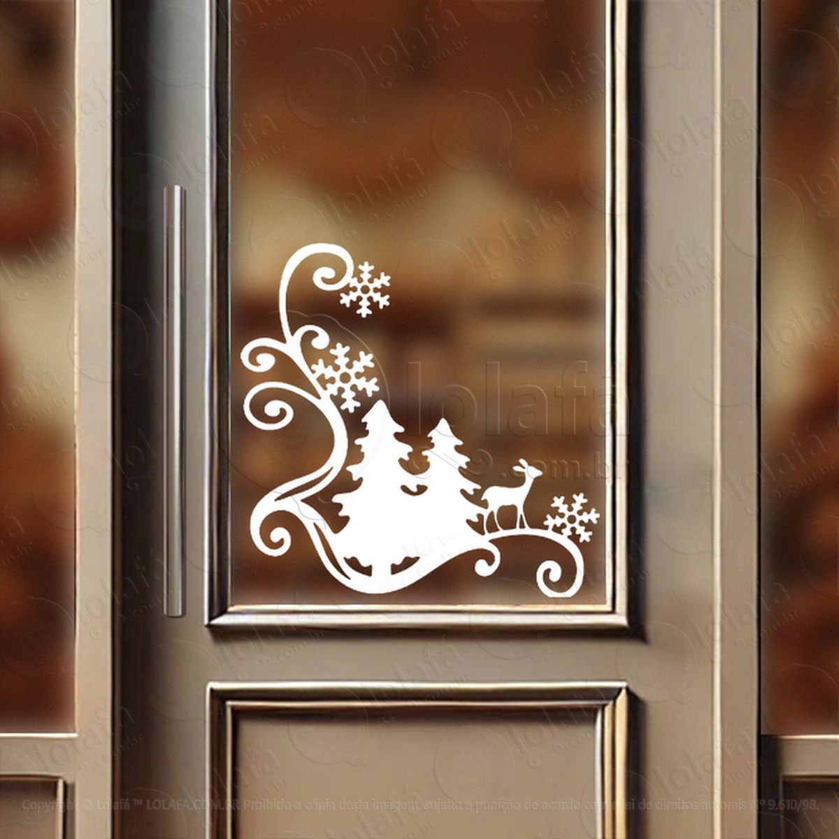 arabesco de natal Árvore e rena adesivos de natal mod:220