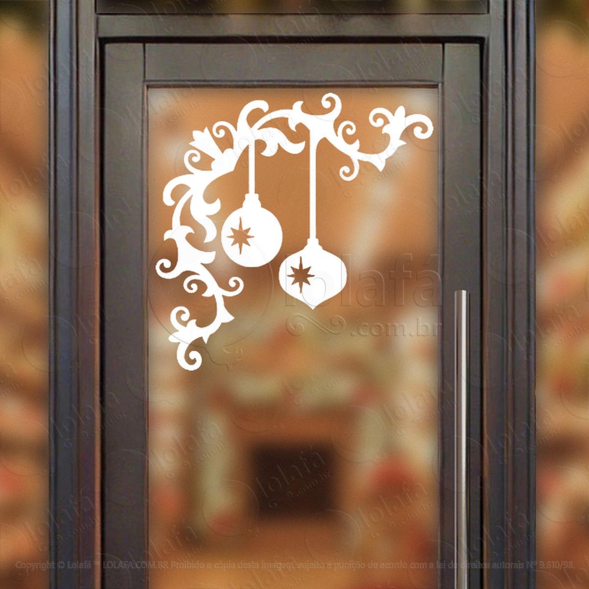 arabesco de natal com bolas adesivos de natal mod:221