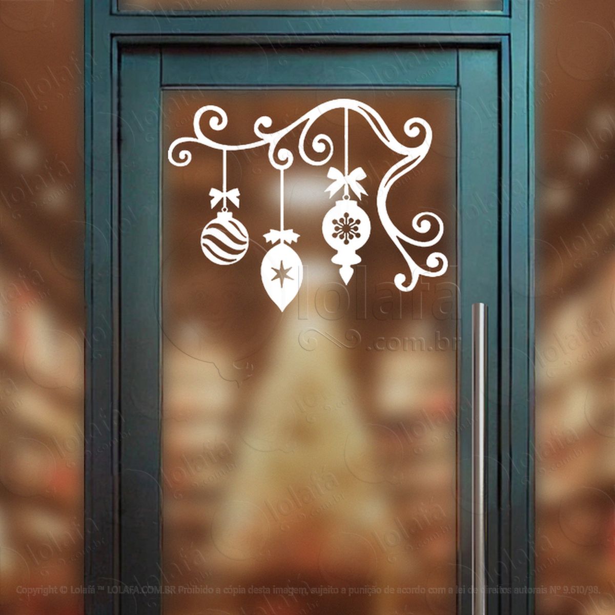 arabesco de natal com bolas adesivos de natal mod:228