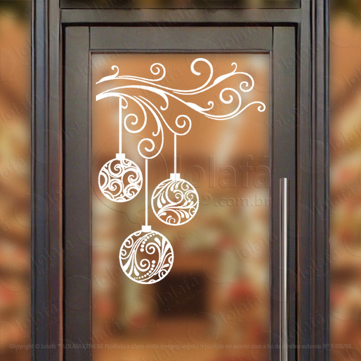 arabesco de natal com bolas adesivos de natal mod:229