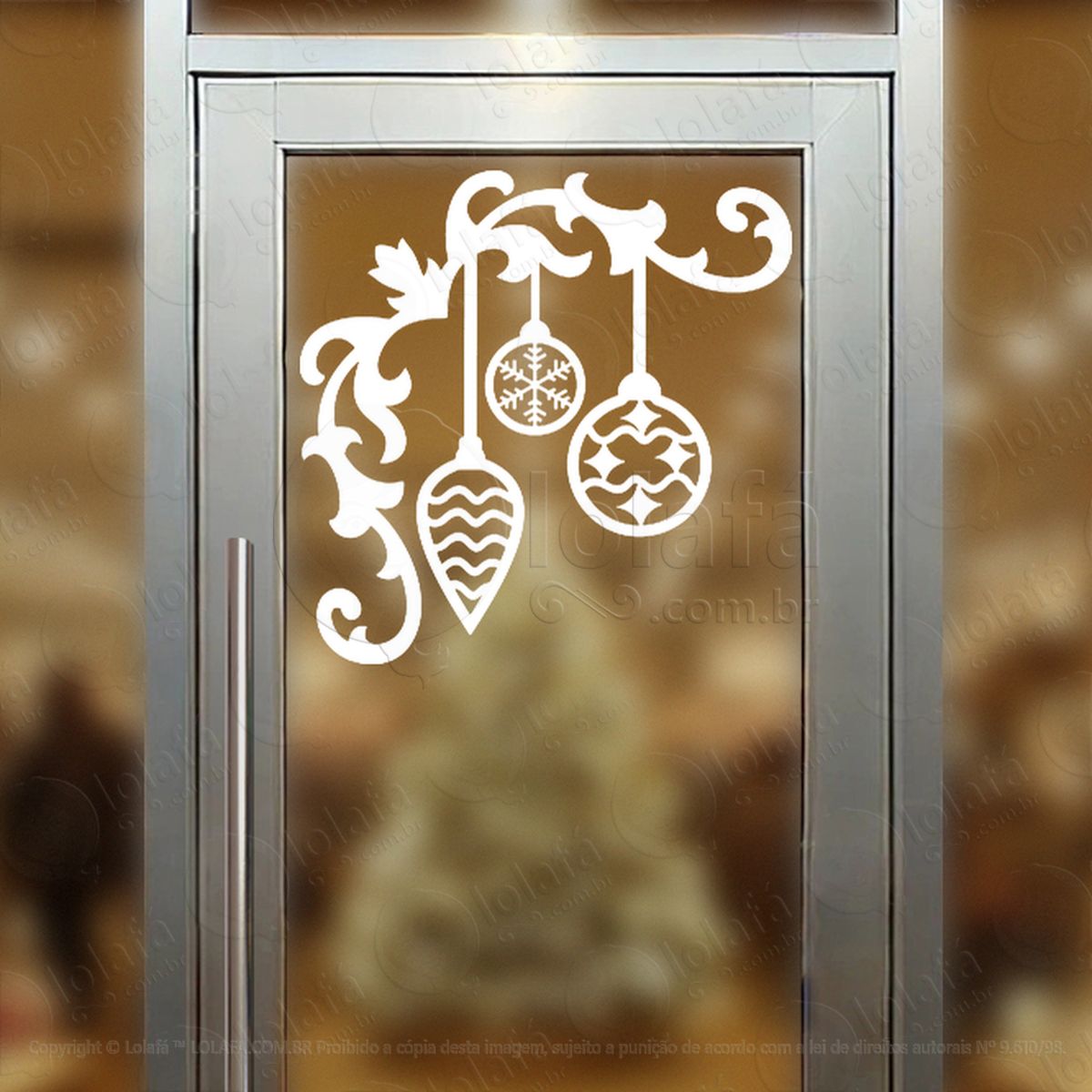 arabesco de natal com bolas adesivos de natal mod:230