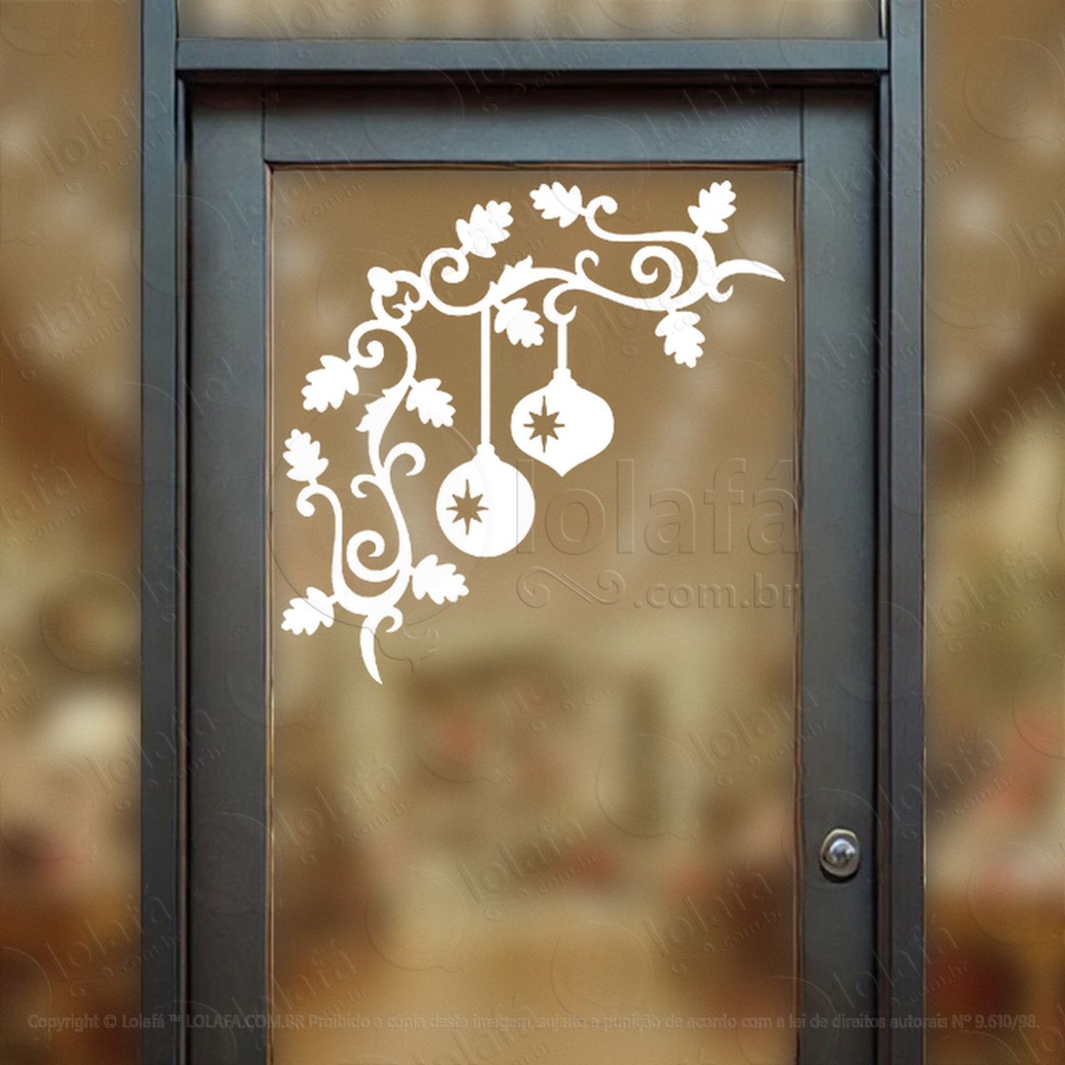 arabesco de natal com bolas adesivos de natal mod:231