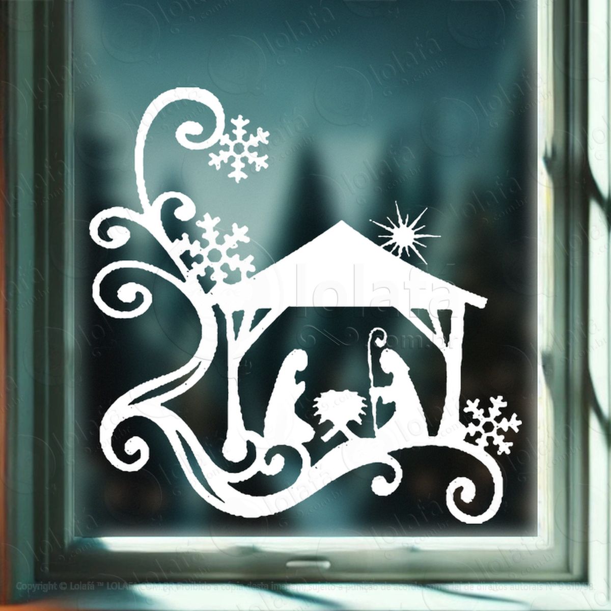 arabesco de natal presépio adesivos de natal mod:236