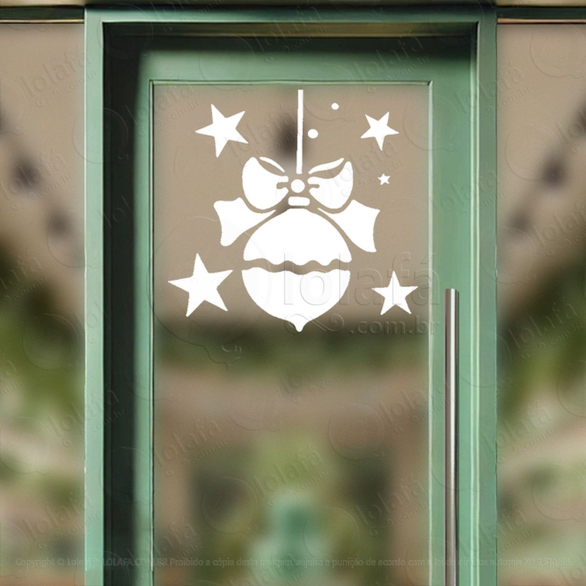 bola de natal com estrelas adesivos de natal mod:238